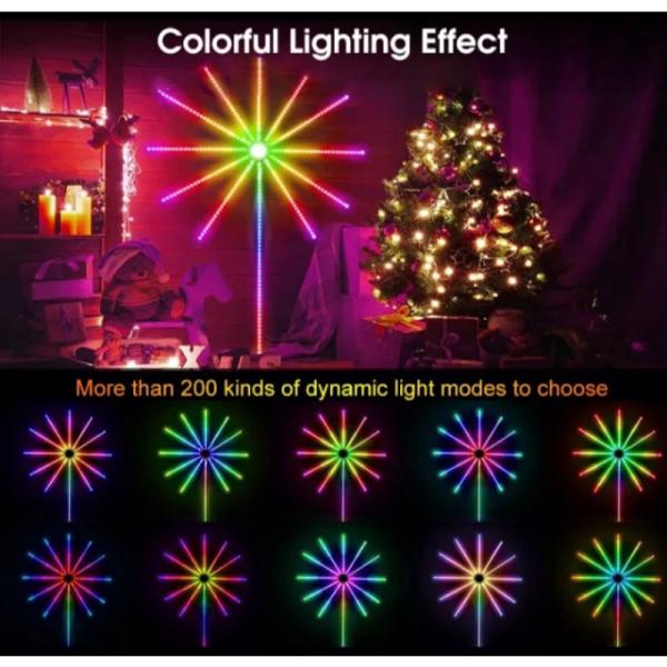 Đen led pháo hoa dán tường