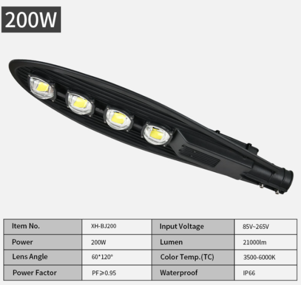 Đèn đường hình lá chống sét 200W